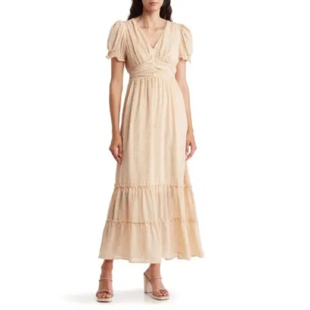 Lucky Brand Elegant Cream Maxi Dress